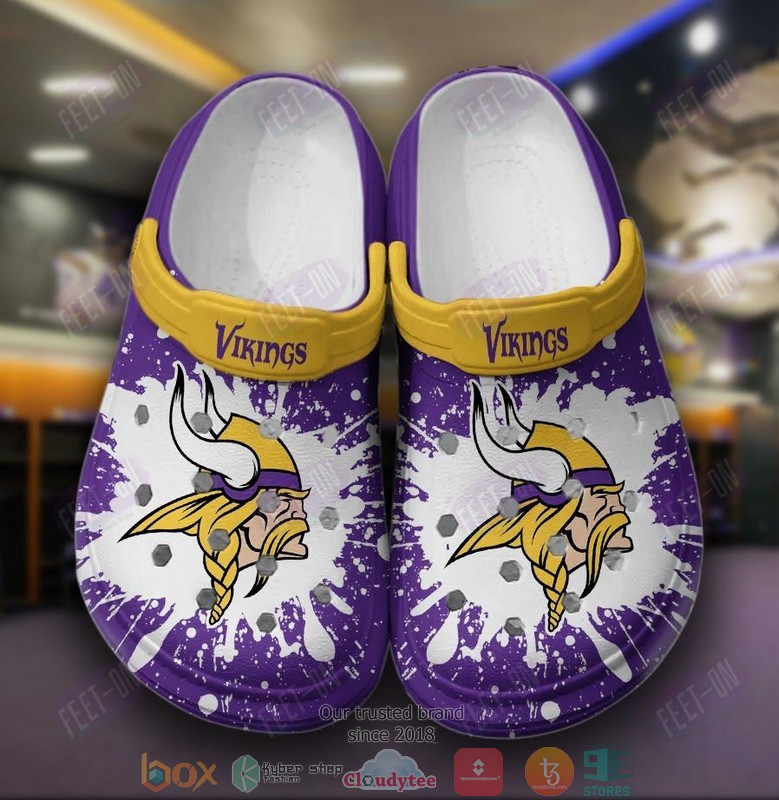 Minnesota Vikings NFL Sport Crocs Crocband Clogs Shoes Comfortable For Men Women and Kids