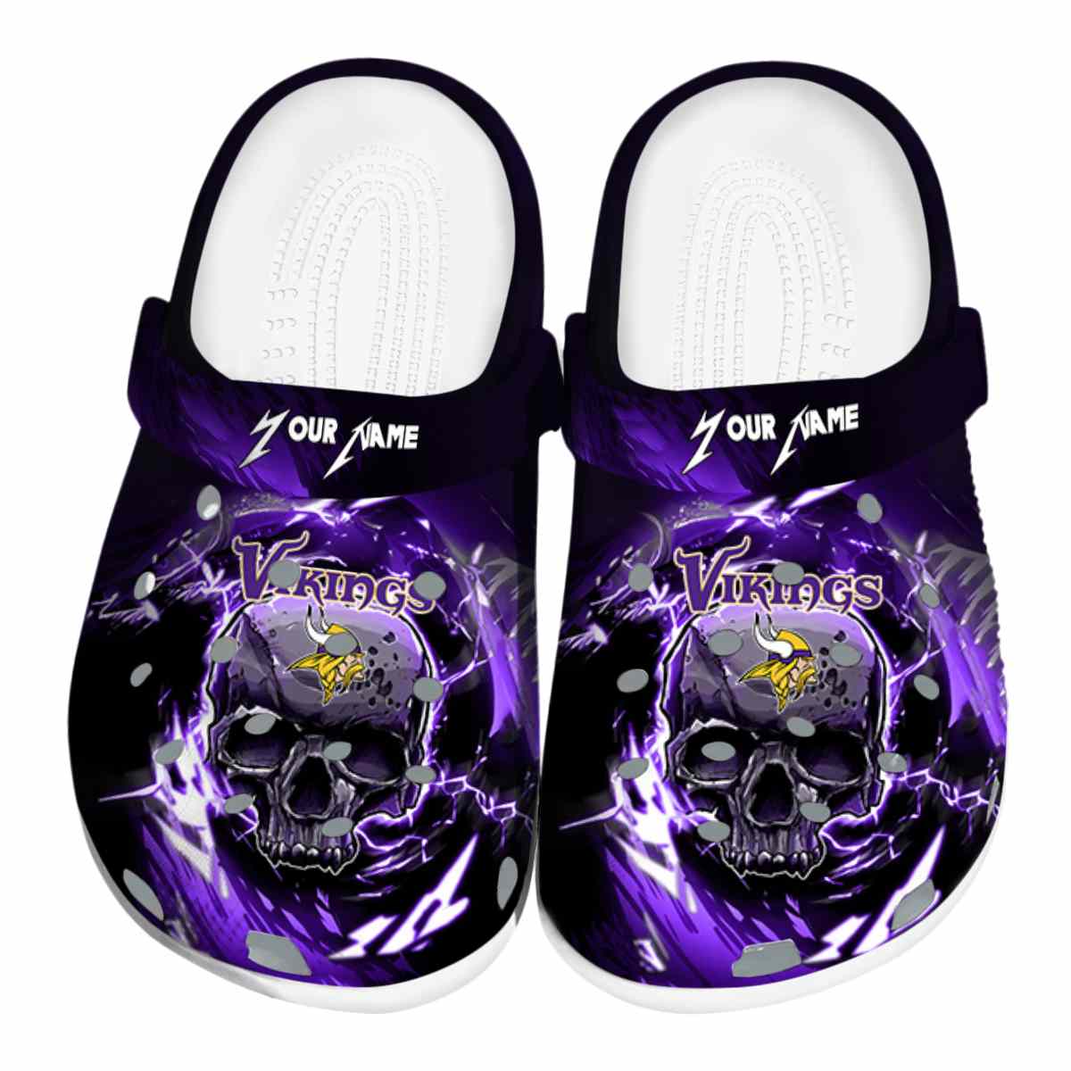 Minnesota Vikings NFL Sport Crocs Crocband Clogs Shoes Comfortable For Men Women and Kids