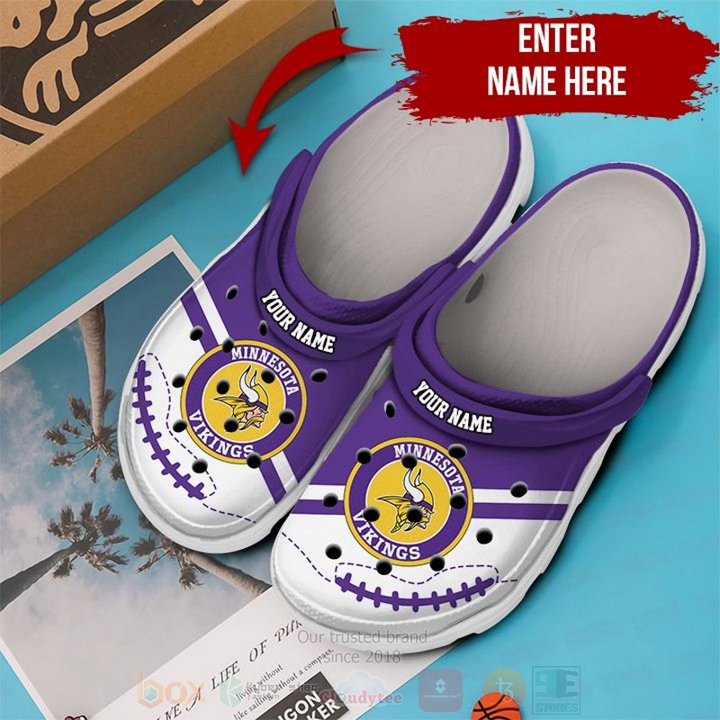 Minnesota Vikings NFL Sport Crocs Crocband Clogs Shoes Comfortable For Men Women and Kids