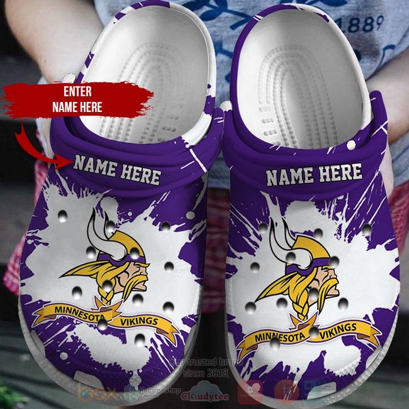 Minnesota Vikings NFL Sport Crocs Crocband Clogs Shoes Comfortable For Men Women and Kids
