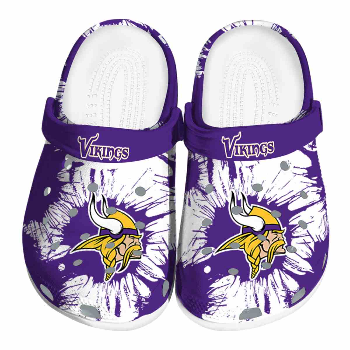 Minnesota Vikings NFL Sport Crocs Crocband Clogs Shoes Comfortable For Men Women and Kids