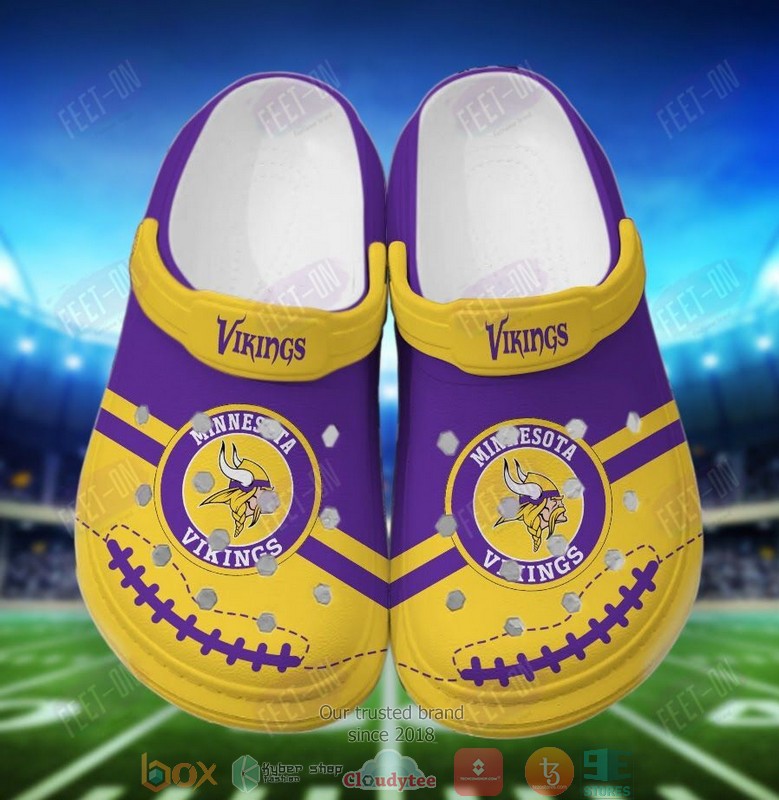 Minnesota Vikings NFL Sport Crocs Crocband Clogs Shoes Comfortable For Men Women and Kids