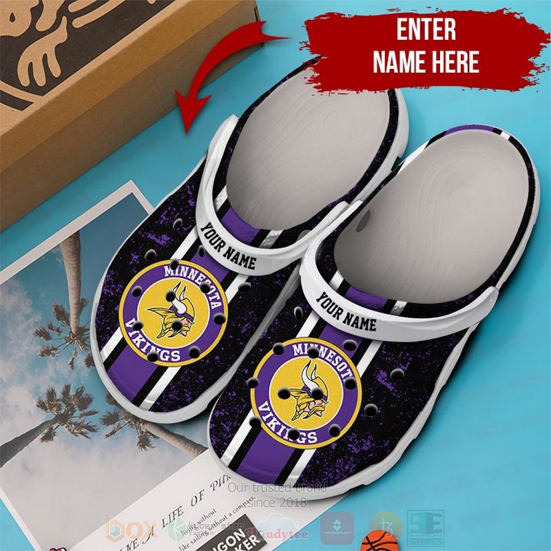Minnesota Vikings NFL Sport Crocs Crocband Clogs Shoes Comfortable For Men Women and Kids