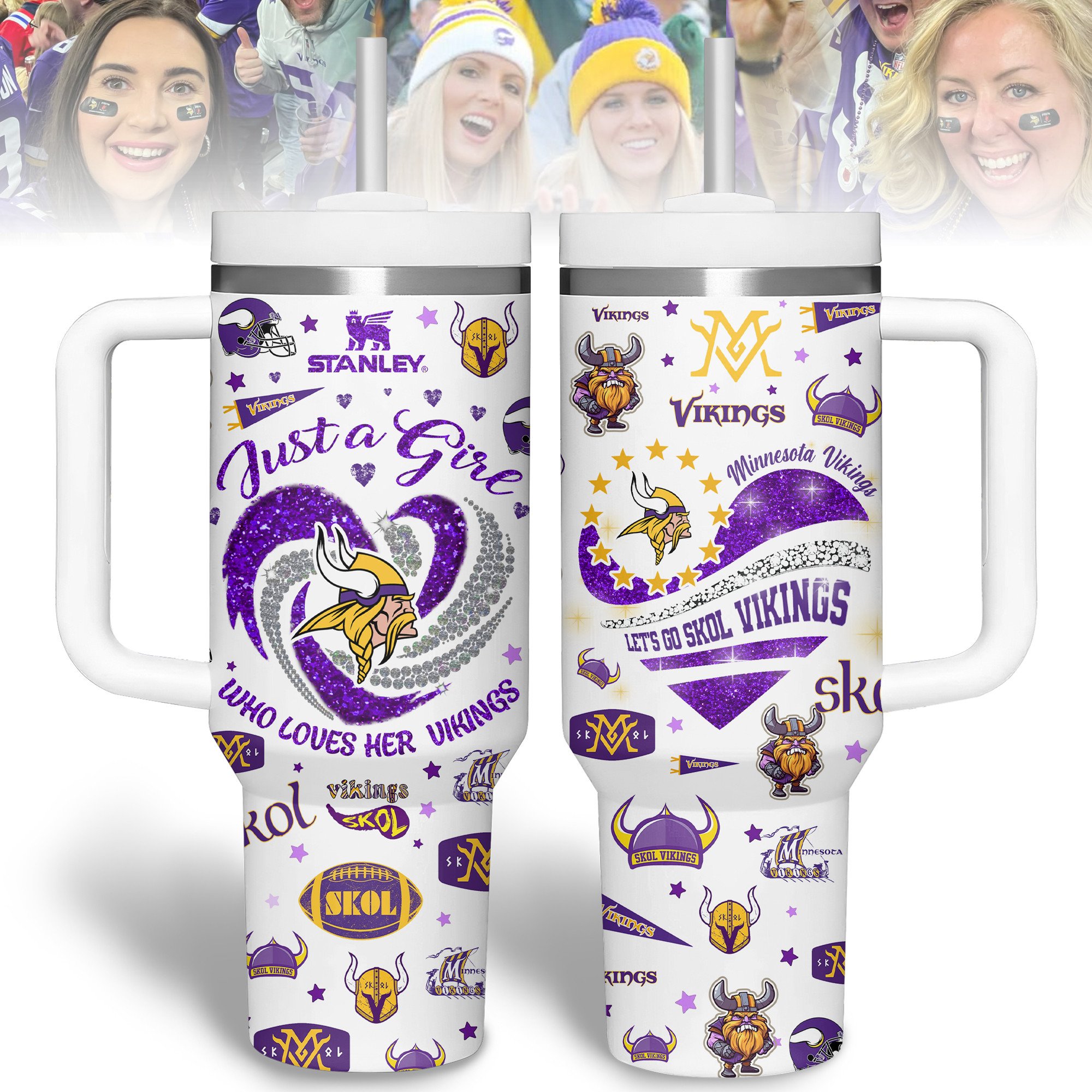 Minnesota Vikings NFL Sports Custom Stanley Cup 40 oz 30 oz Tumbler With HandleTVC2301312