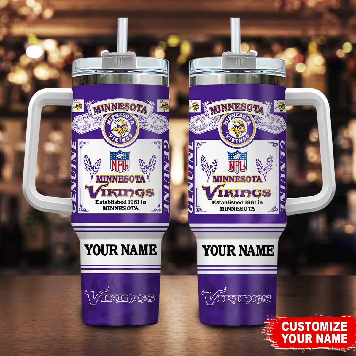 Minnesota Vikings NFL Super Bowl Champs Pride Custom Stanley Cup 40 oz 30 oz Tumbler With HandleTVC230157