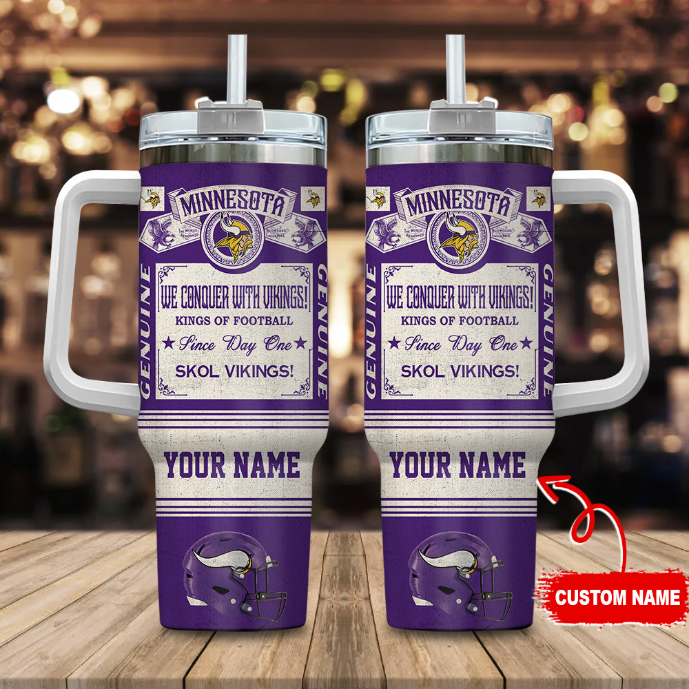 Minnesota Vikings NFL Vintage Kings Of Football Custom Stanley Cup 40 oz 30 oz Tumbler With HandleTVC2301107