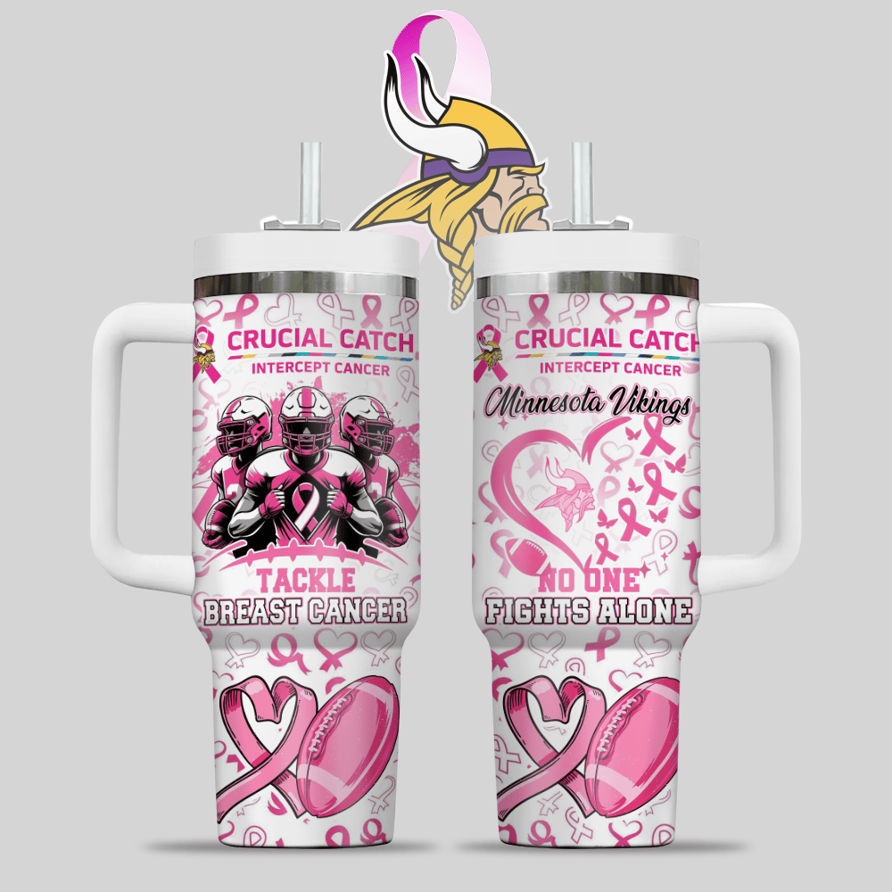 Minnesota Vikings NFL x Breast Cancer Awareness Custom Stanley Cup 40 oz 30 oz Tumbler With HandleTVC2301124