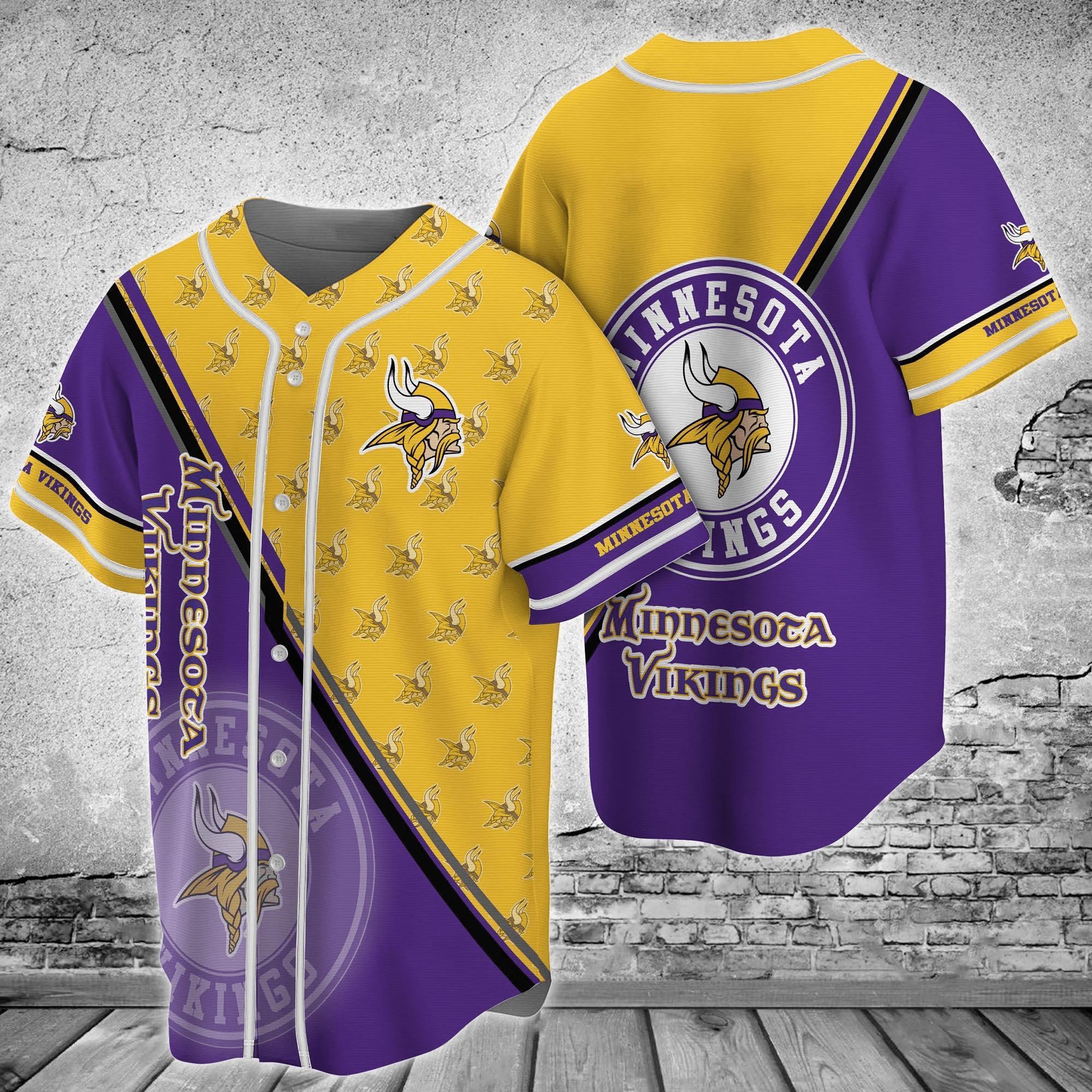 Minnesota Vikings NLF Baseball Jersey Shirt