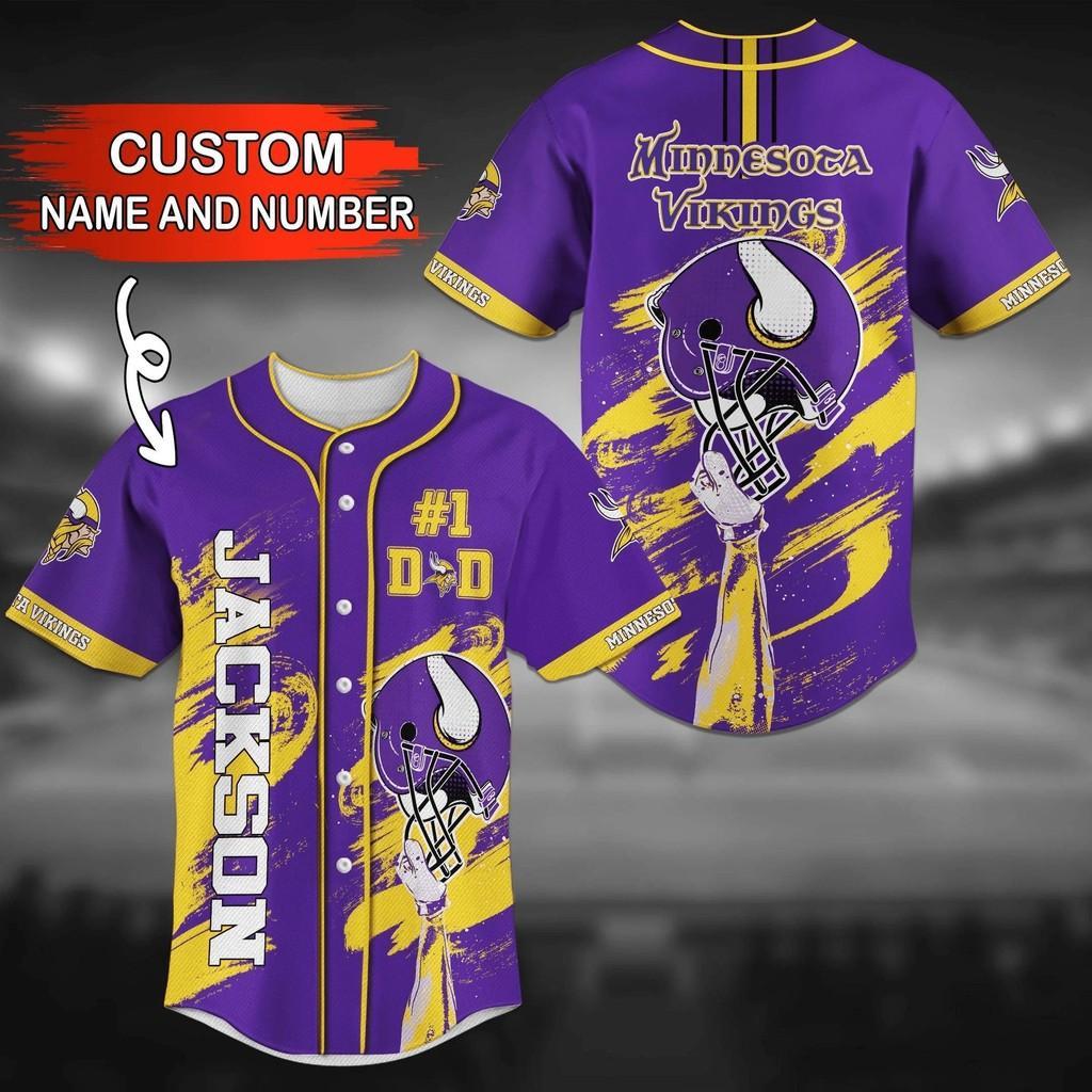 Minnesota Vikings NLF Personalized Baseball Jersey Shirt