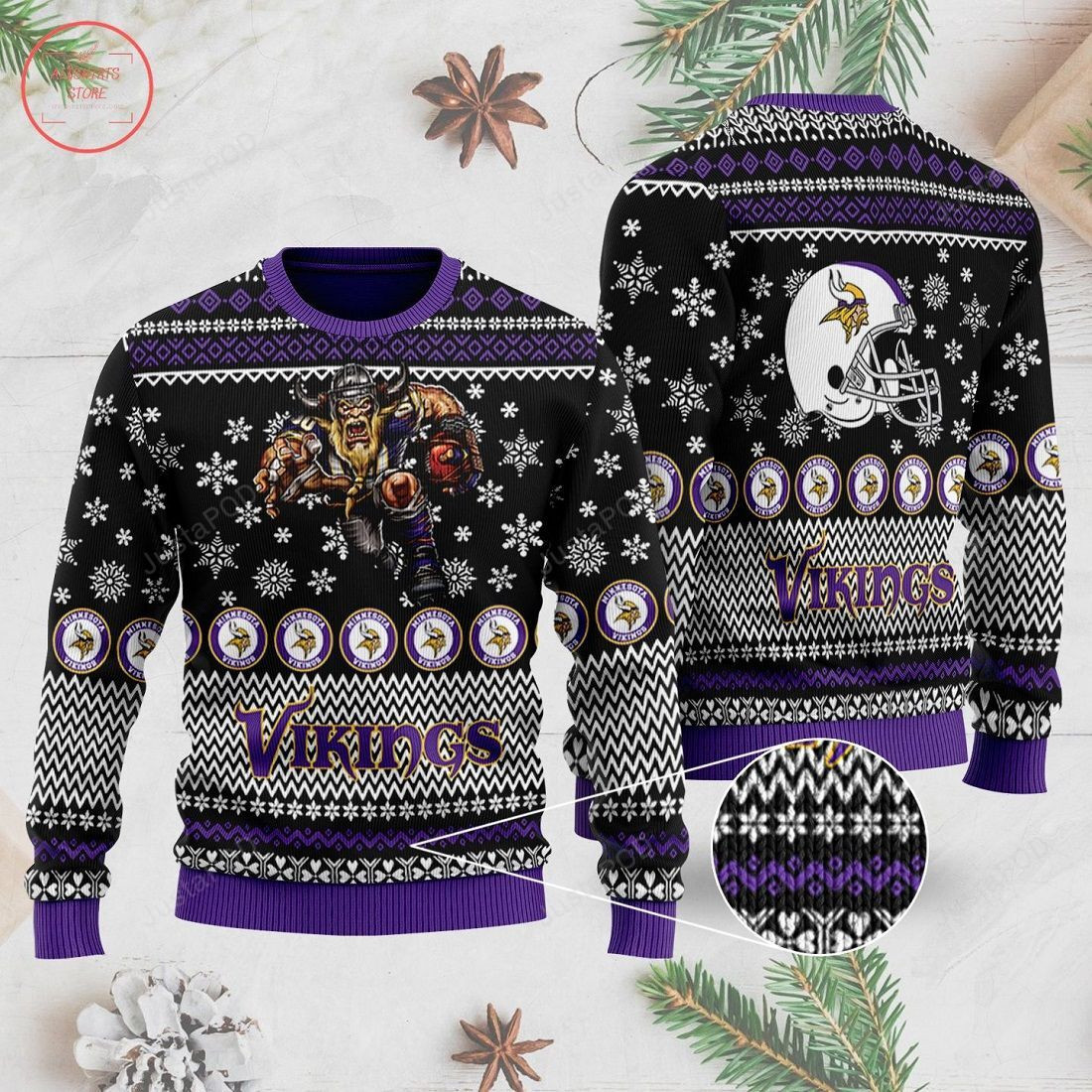 Minnesota Vikings Ugly Christmas Sweater Adult 3D Funny Matching for family