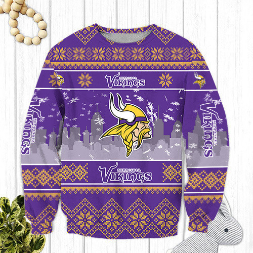 Minnesota Vikings Ugly Christmas Sweater Adult 3D Funny Matching for family