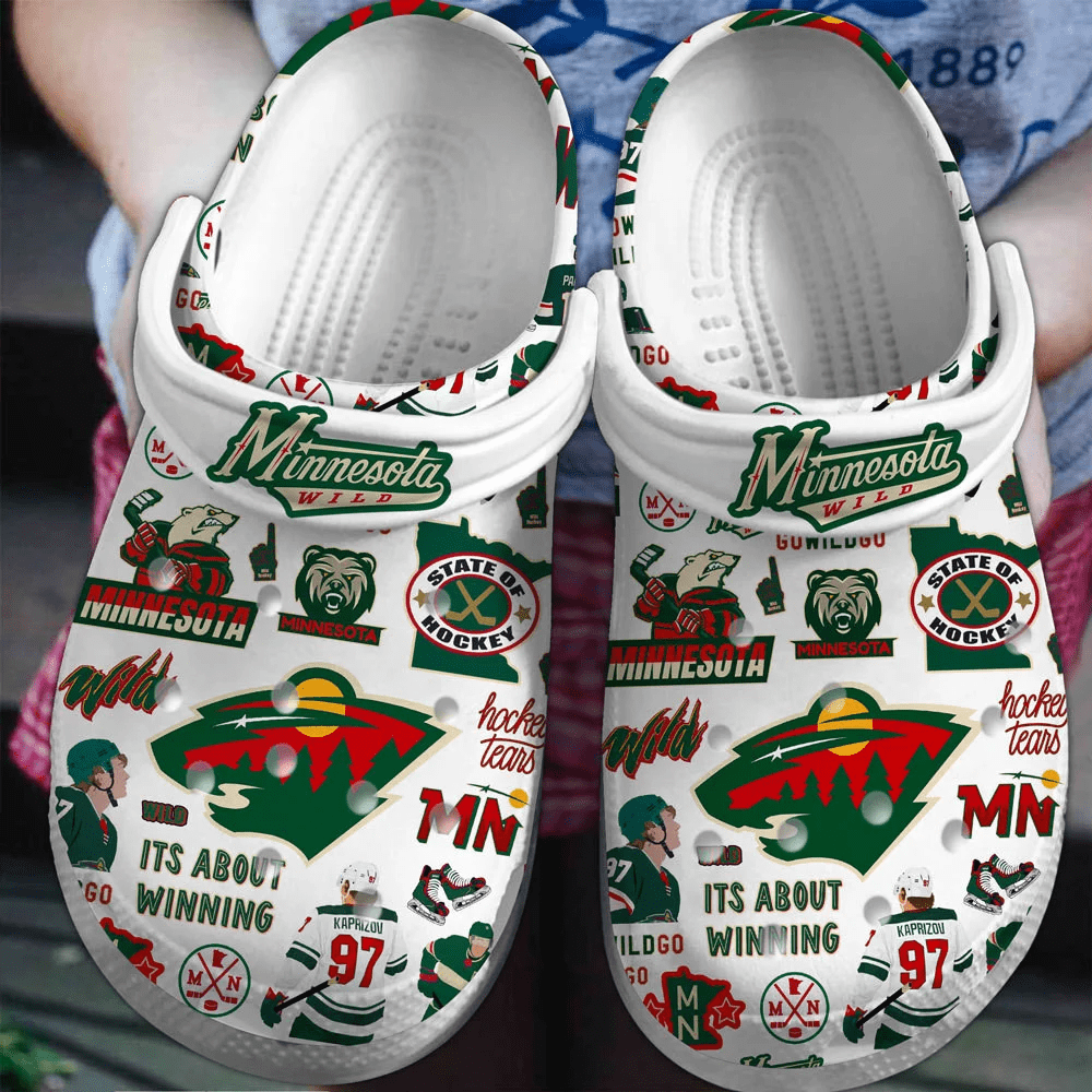 Minnesota Wild Ice hockey team NHL Sport Crocs Clogs Crocband Shoes Comfortable For Men Women and Kids
