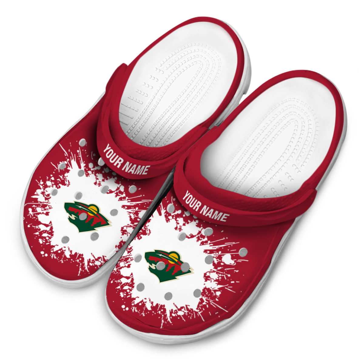 Minnesota Wild NHL Sport Crocs Crocband Clogs Shoes Comfortable For Men Women and Kids - Image 4