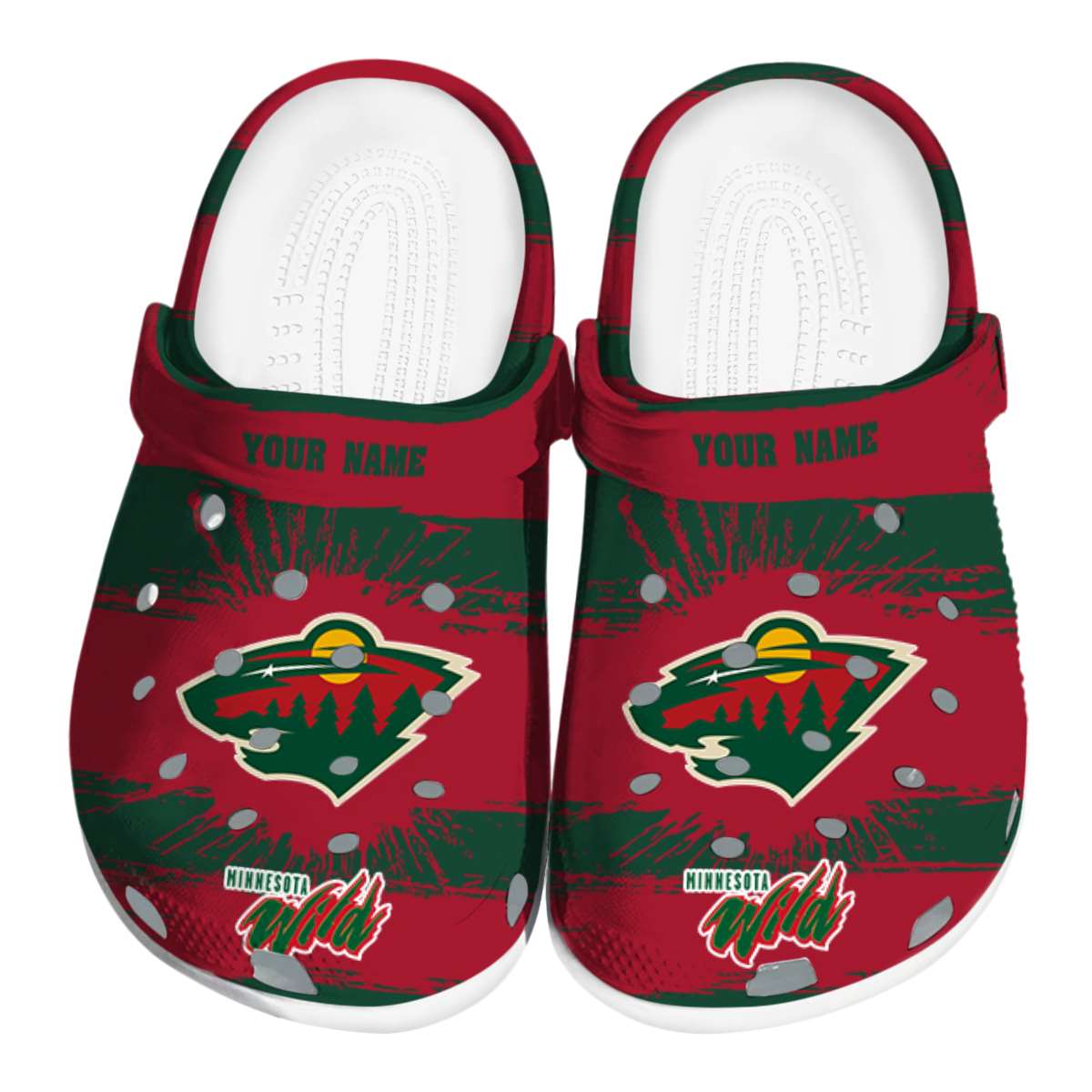 Minnesota Wild NHL Sport Crocs Crocband Clogs Shoes Comfortable For Men Women and Kids