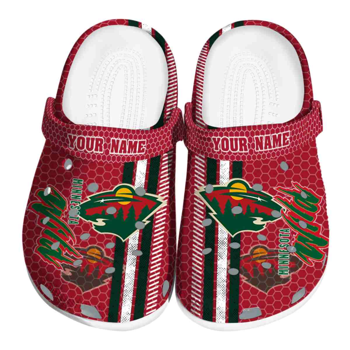 Minnesota Wild NHL Sport Crocs Crocband Clogs Shoes Comfortable For Men Women and Kids