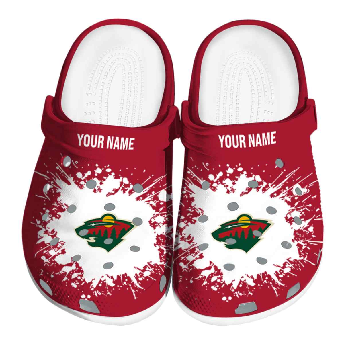 Minnesota Wild NHL Sport Crocs Crocband Clogs Shoes Comfortable For Men Women and Kids