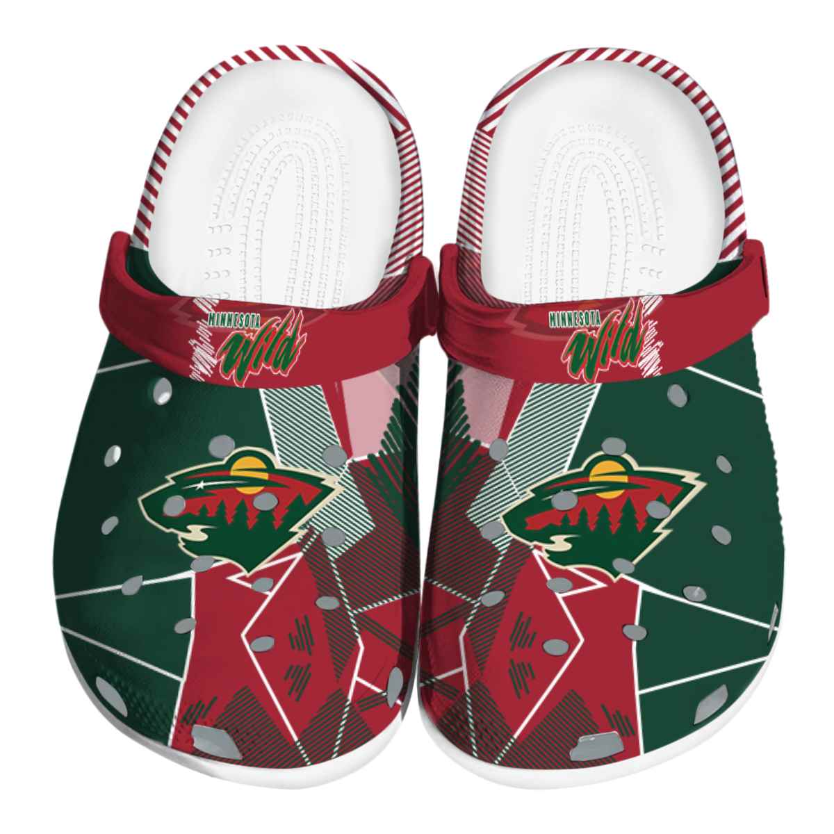 Minnesota Wild NHL Sport Crocs Crocband Clogs Shoes Comfortable For Men Women and Kids