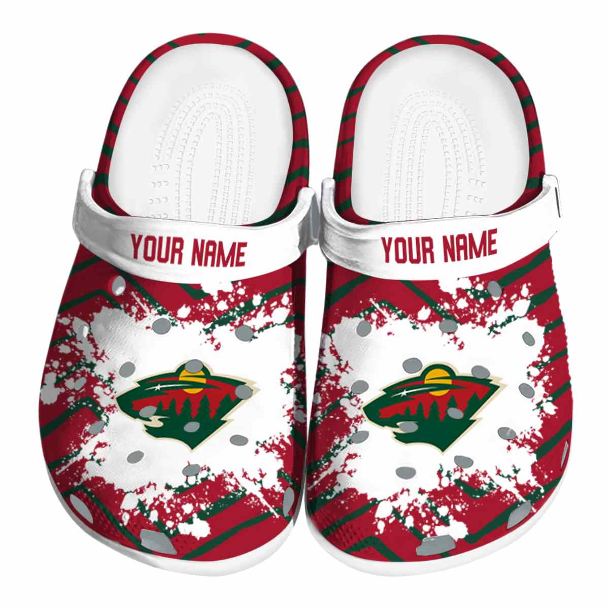 Minnesota Wild NHL Sport Crocs Crocband Clogs Shoes Comfortable For Men Women and Kids