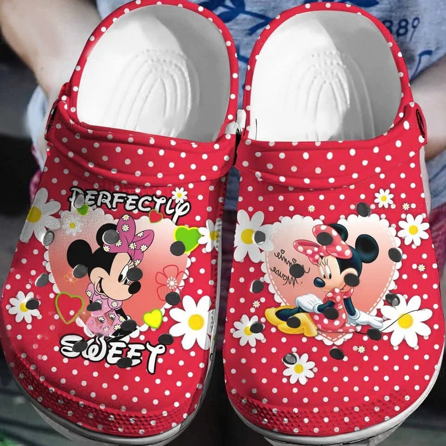 Minnie Mouse Cartoon Crocs Crocband Clogs Shoes Comfortable For Men Women and Kids