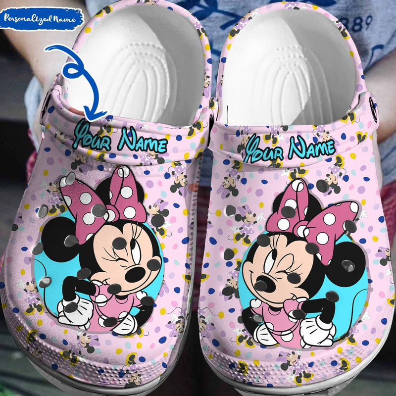 Minnie Mouse Cartoon Crocs Crocband Clogs Shoes Comfortable For Men Women and Kids
