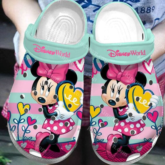 Minnie Mouse Cartoon Crocs Crocband Clogs Shoes Comfortable For Men Women and Kids