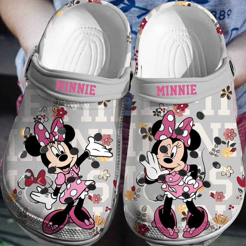 Minnie Mouse Cartoon Crocs Crocband Clogs Shoes Comfortable For Men Women and Kids