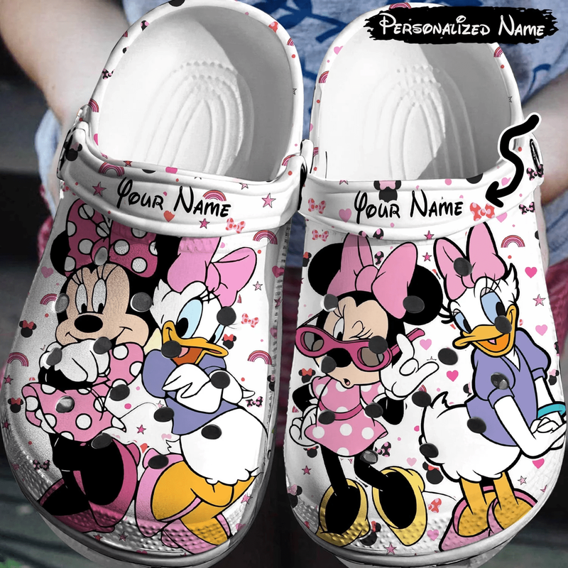 Minnie Mouse Cartoon Crocs Crocband Clogs Shoes Comfortable For Men Women and Kids - Image 4