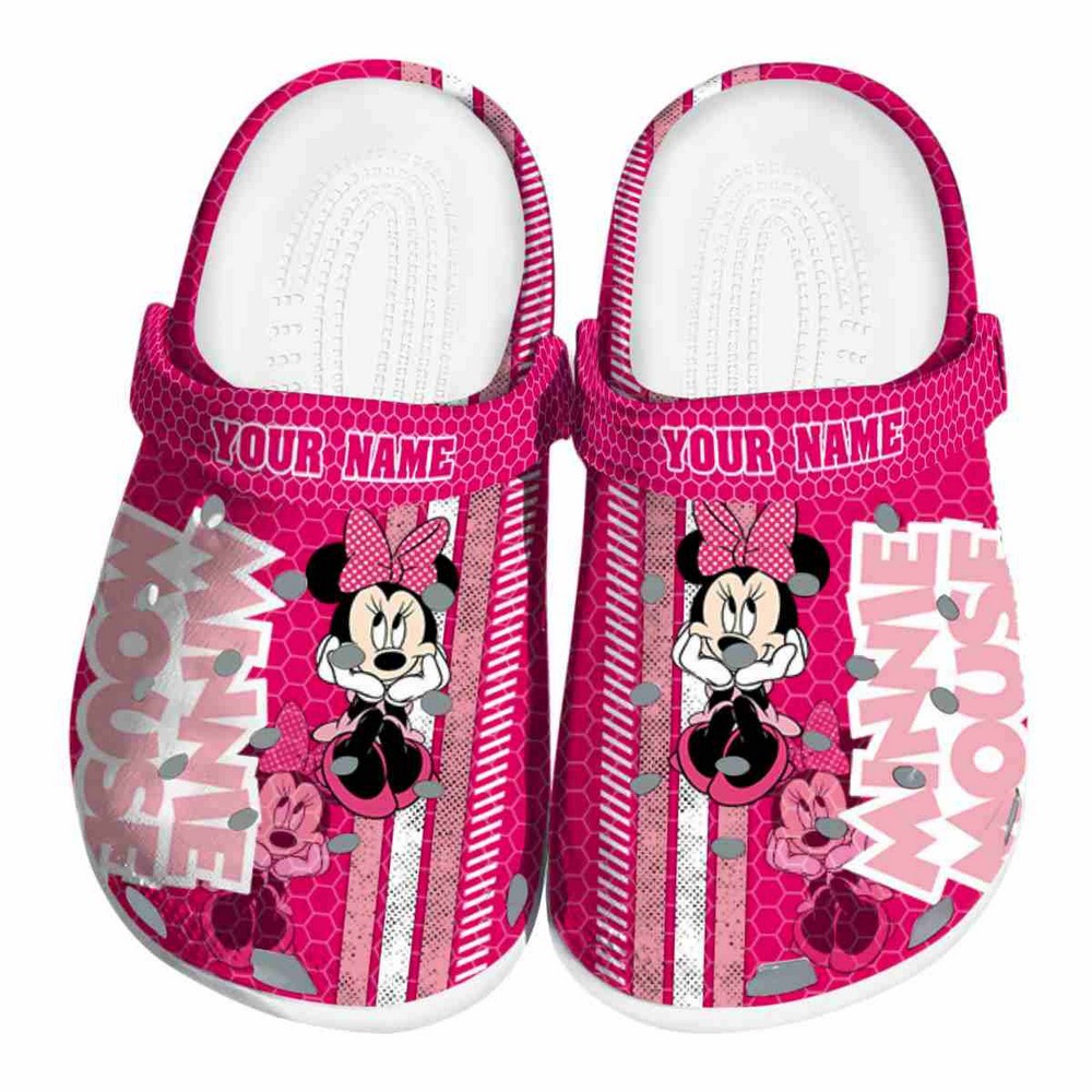 Minnie Mouse Cartoon Crocs Crocband Clogs Shoes Comfortable For Men Women and Kids