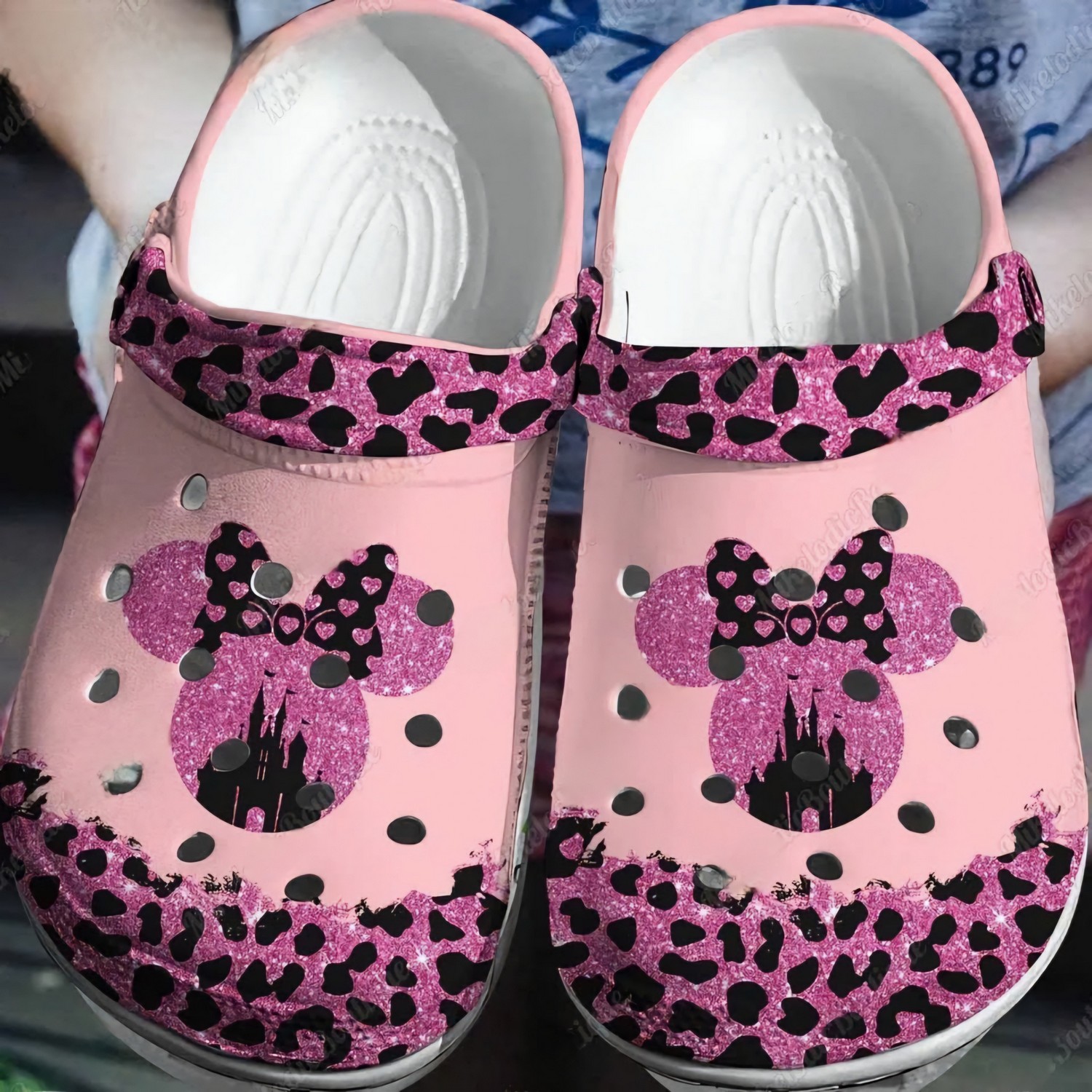 Minnie Mouse Cartoon Crocs Crocband Clogs Shoes Comfortable For Men Women and Kids