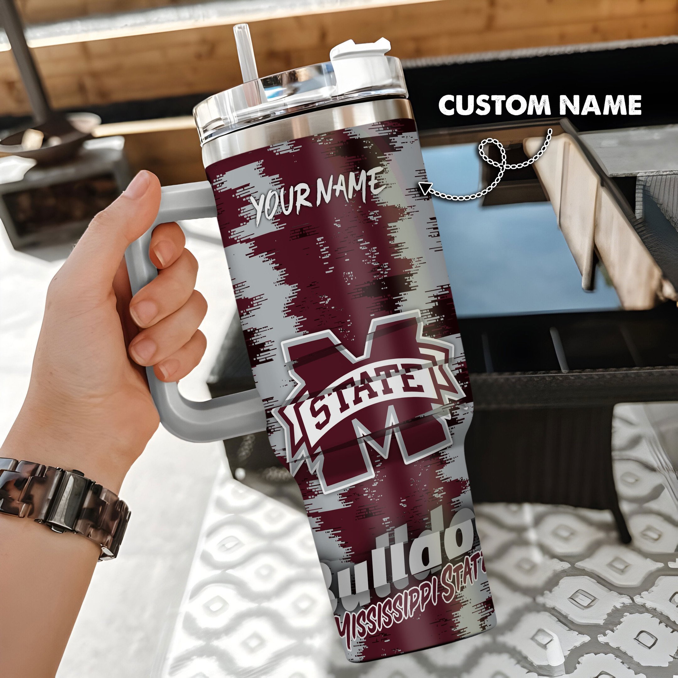 Mississippi State Bulldog NCAA Custom Stanley Cup 40 oz 30 oz Tumbler With HandleTVC230108