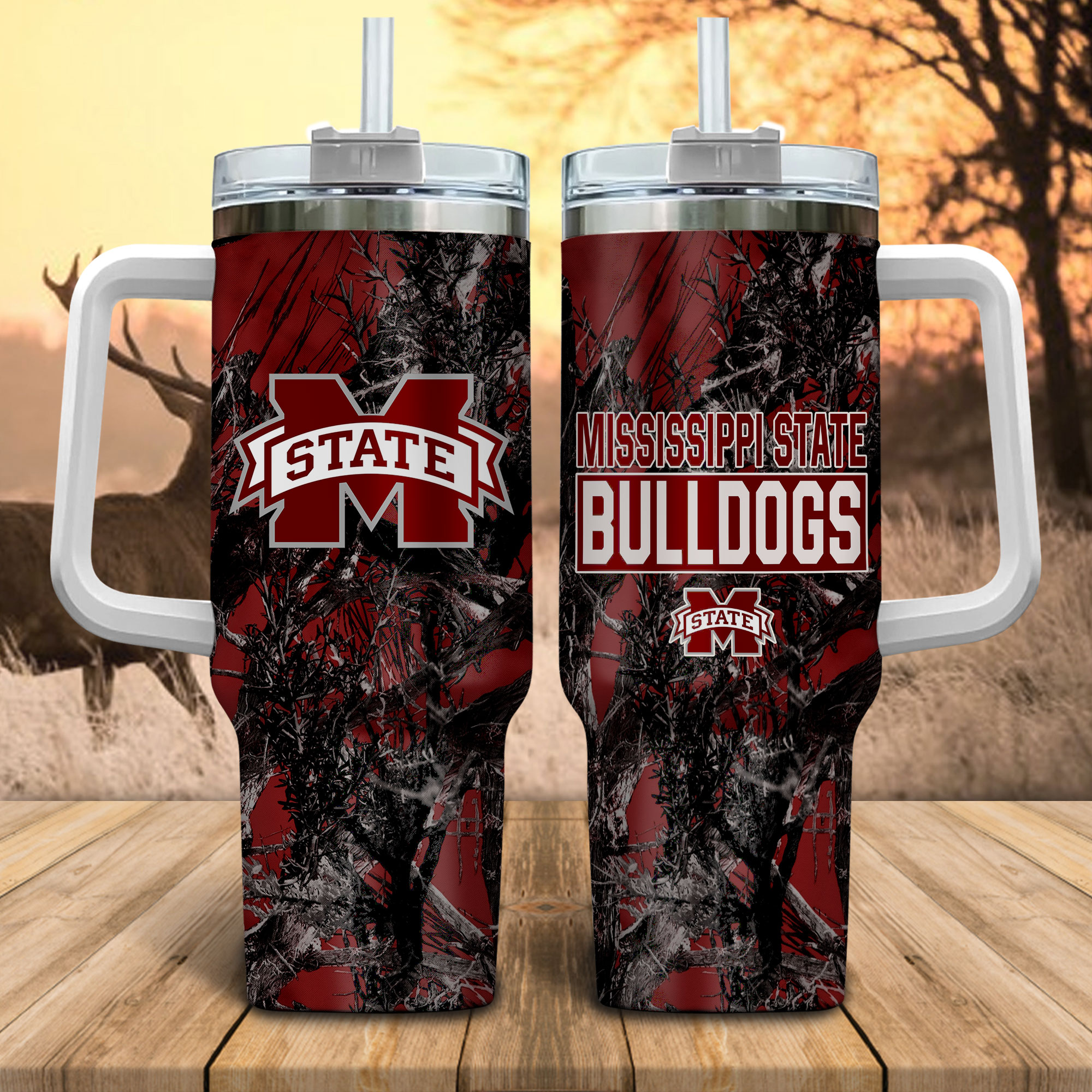 Mississippi State Bulldogs NCAA Hunting Custom Stanley Cup 40 oz 30 oz Tumbler With HandleTVC230115