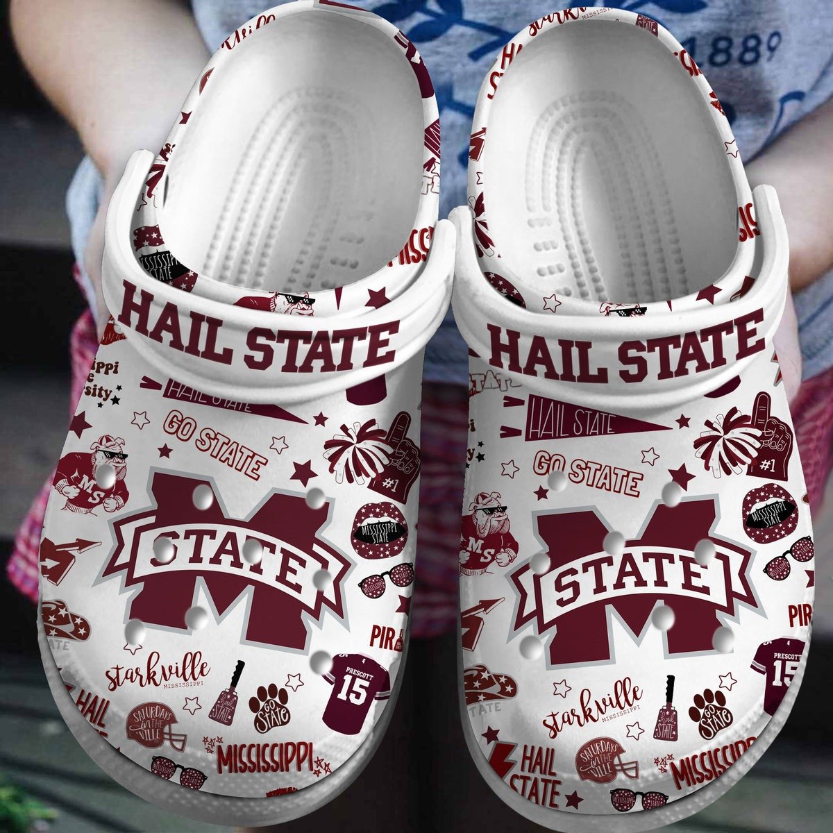 Mississippi State Bulldogs NCAA Sport Crocs Crocband Clogs Shoes Comfortable For Men Women and Kids