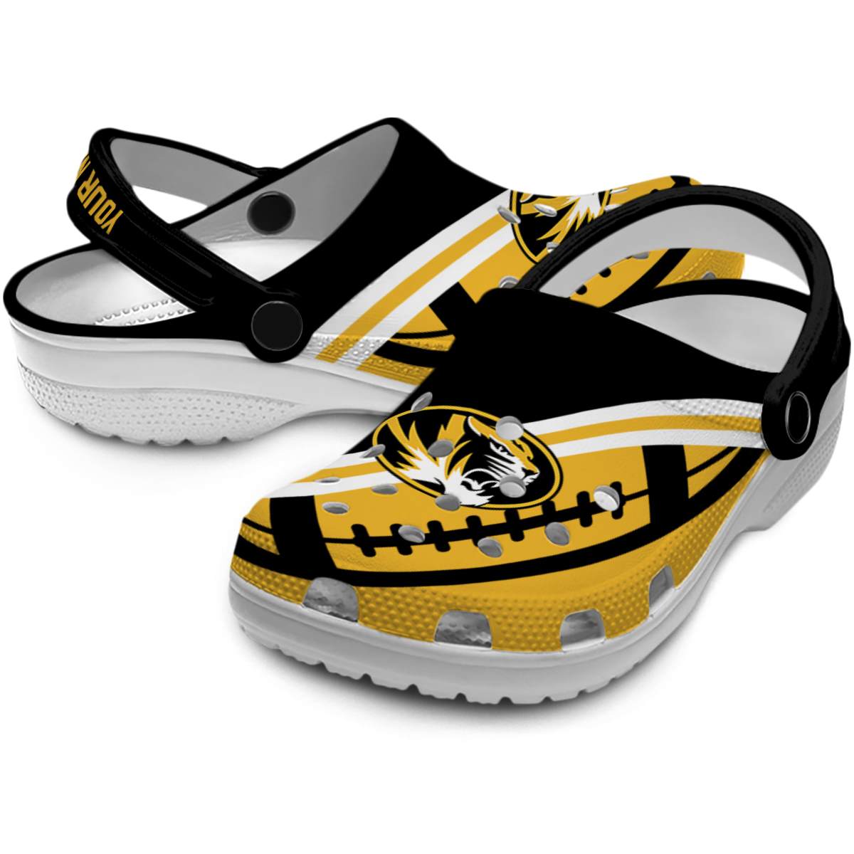 Missouri Tigers NCAA Sport Crocs Crocband Clogs Shoes Comfortable For Men Women and Kids - Image 3