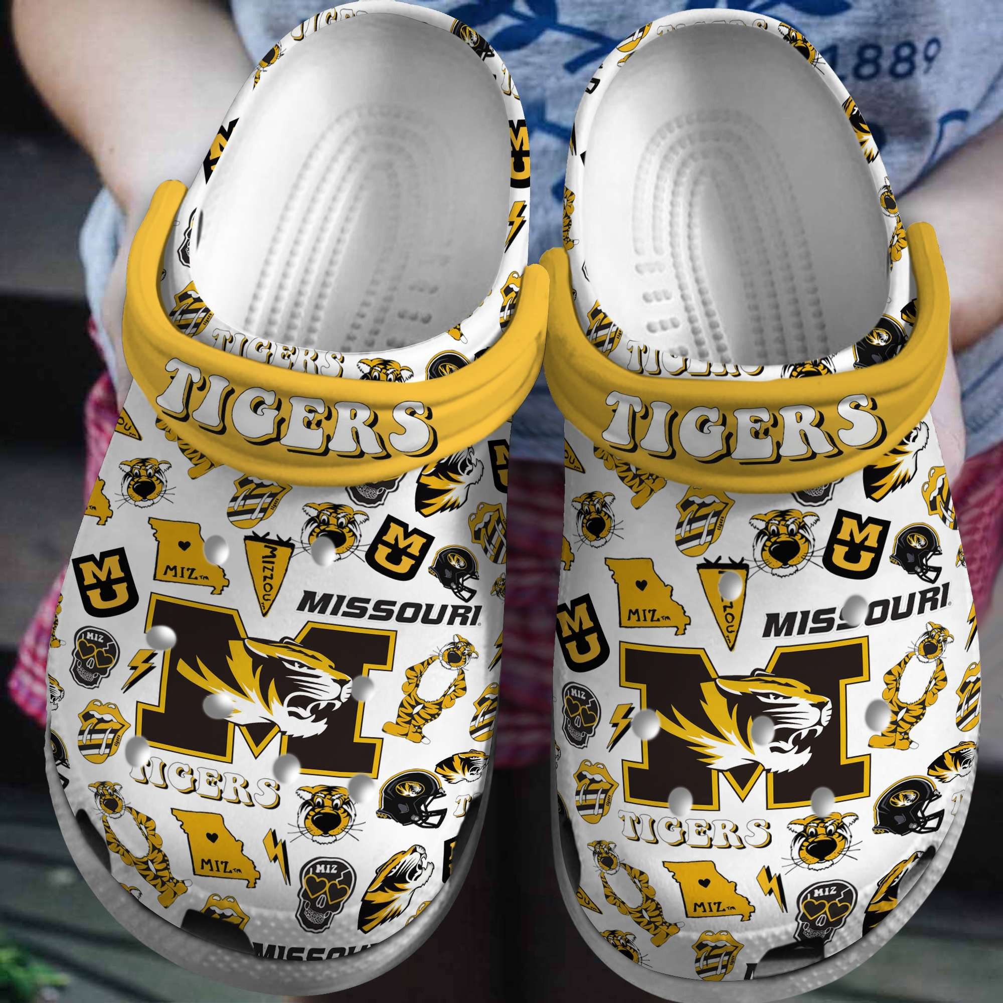 Missouri Tigers NCAA Sport Crocs Crocband Clogs Shoes Comfortable For Men Women and Kids