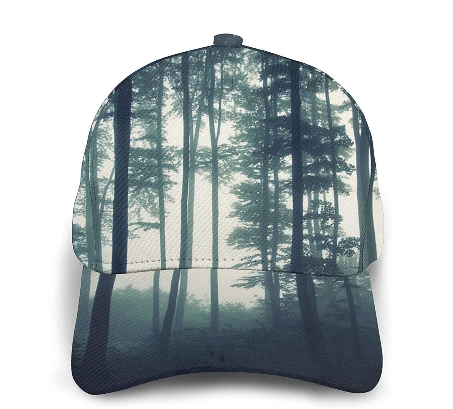 Misty Forest Classic Baseball 3D Cap Adjustable Twill Sports Dad Hats for Unisex Trucker Hats Custom Hats Gifts For Men & Women