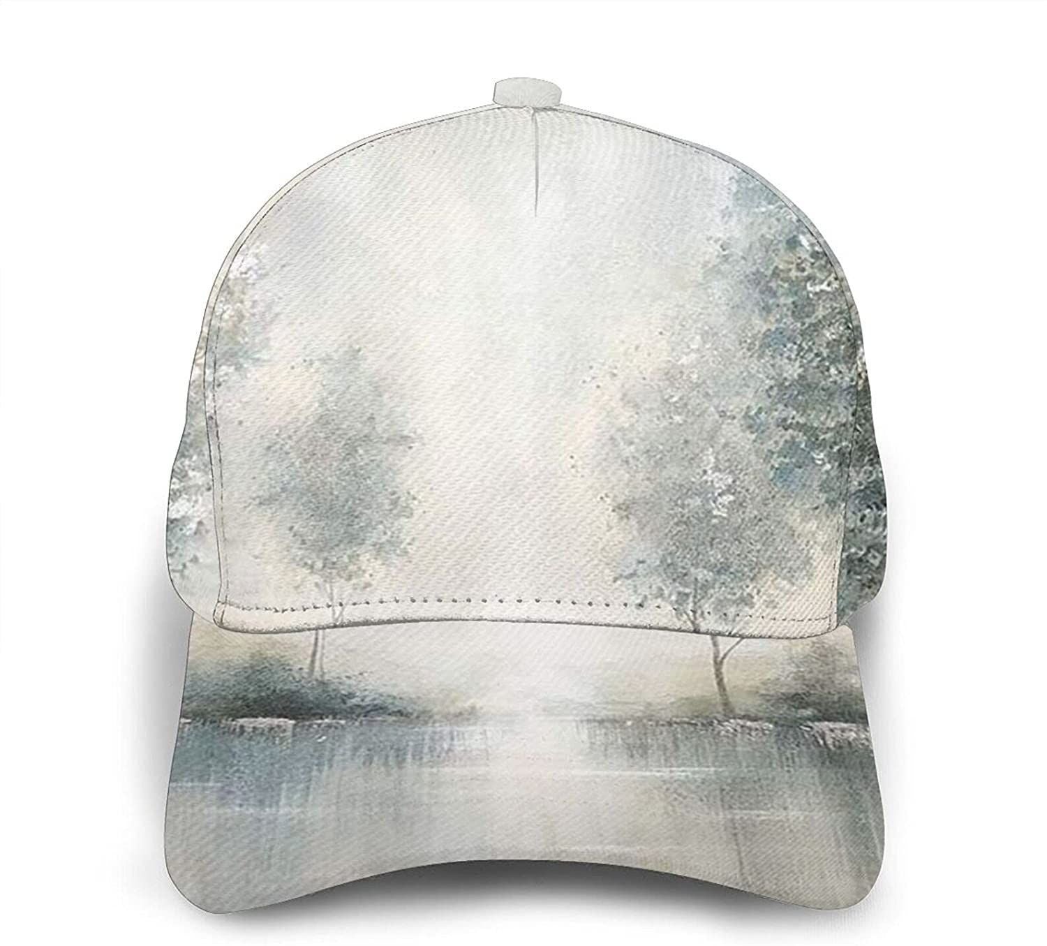 Misty Forest Print Classic Baseball 3D Cap Adjustable Twill Sports Dad Hats for Unisex Trucker Hats Custom Hats Gifts For Men & Women