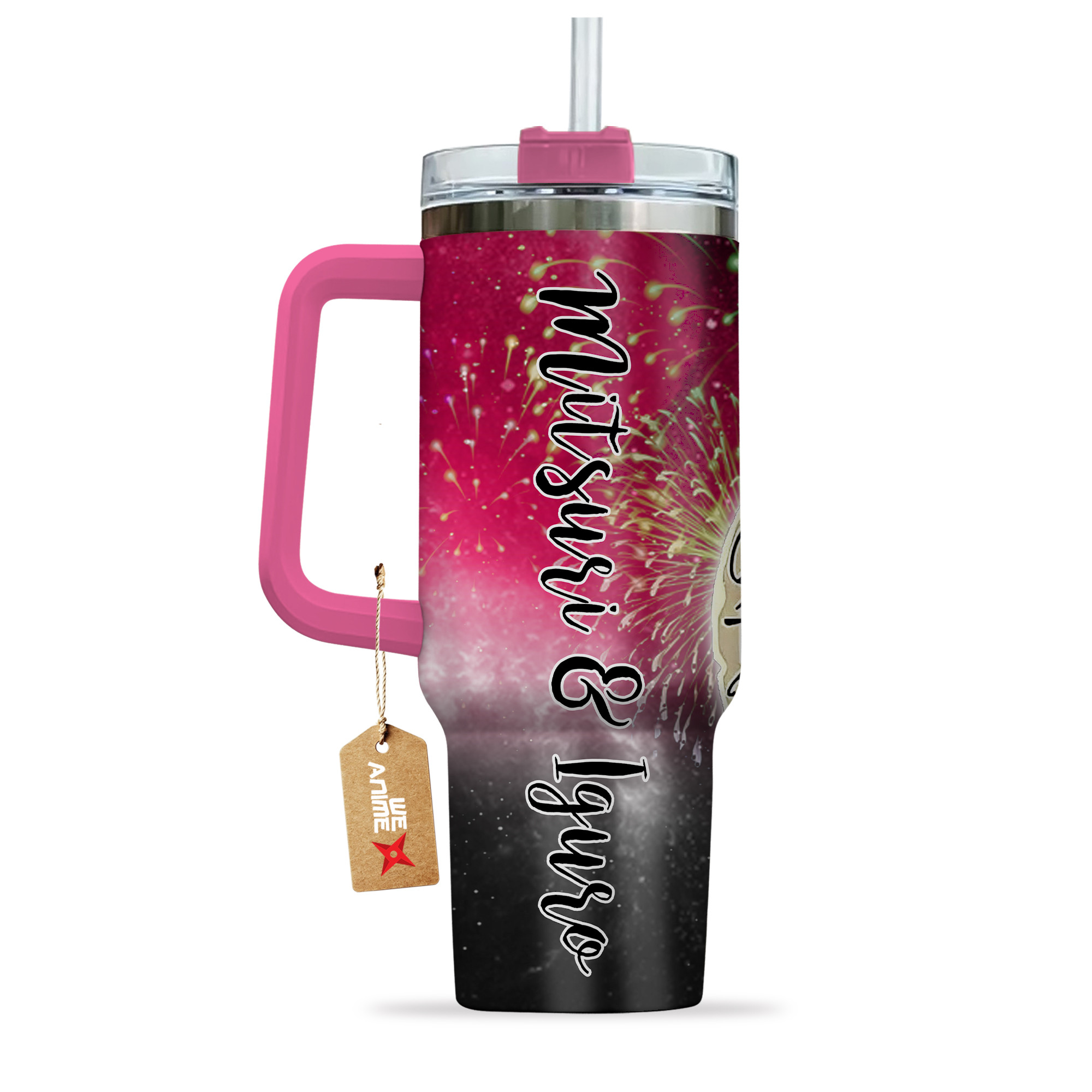 Mitsuri Kanroji & Obanai Iguro Demon Slayer Anime Valentine Custom Stanley Cup 40 oz 30 oz Tumbler With HandleTVC2301167 - Image 3