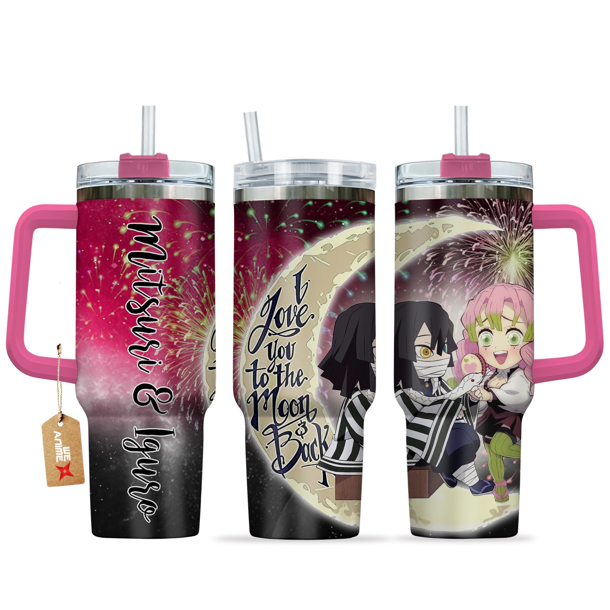 Mitsuri Kanroji & Obanai Iguro Demon Slayer Anime Valentine Custom Stanley Cup 40 oz 30 oz Tumbler With HandleTVC2301167
