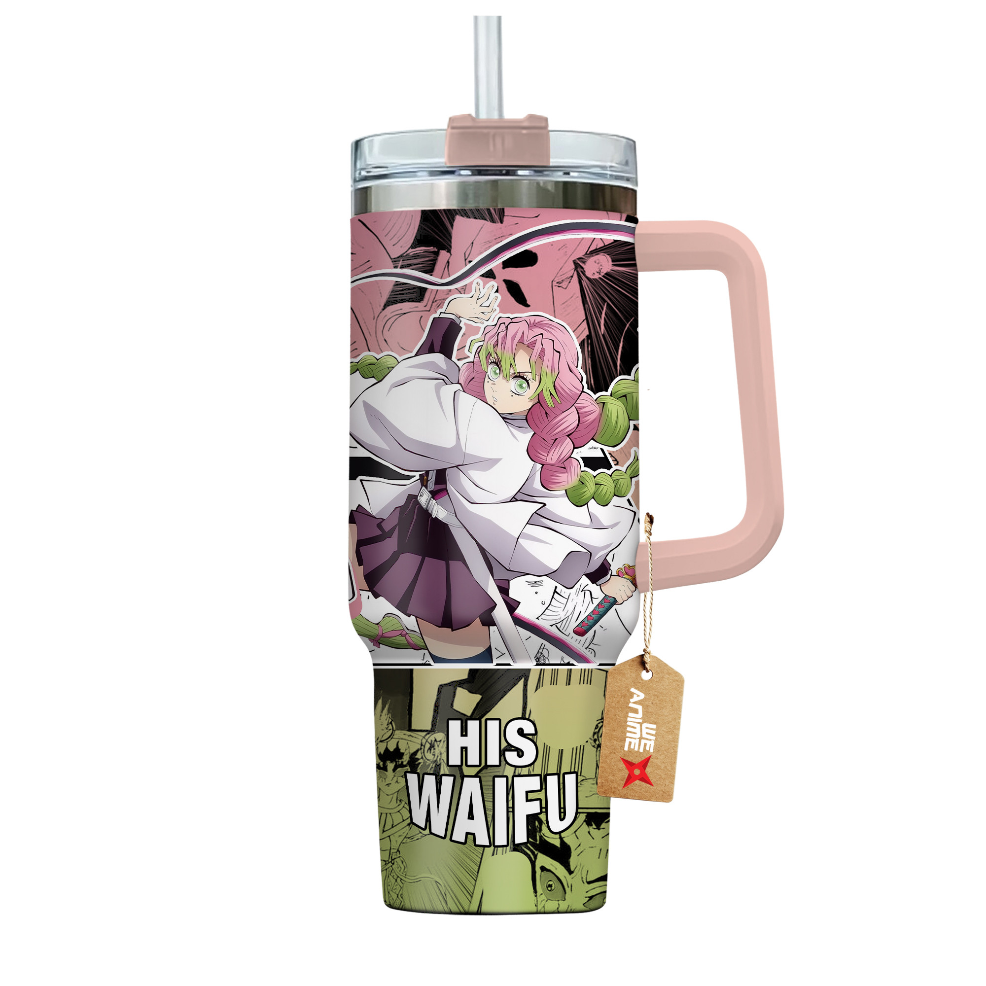 Mitsuri Kanroji Demon Slayer Anime Custom Stanley Cup 40 oz 30 oz Tumbler With HandleTVC2301135 - Image 4