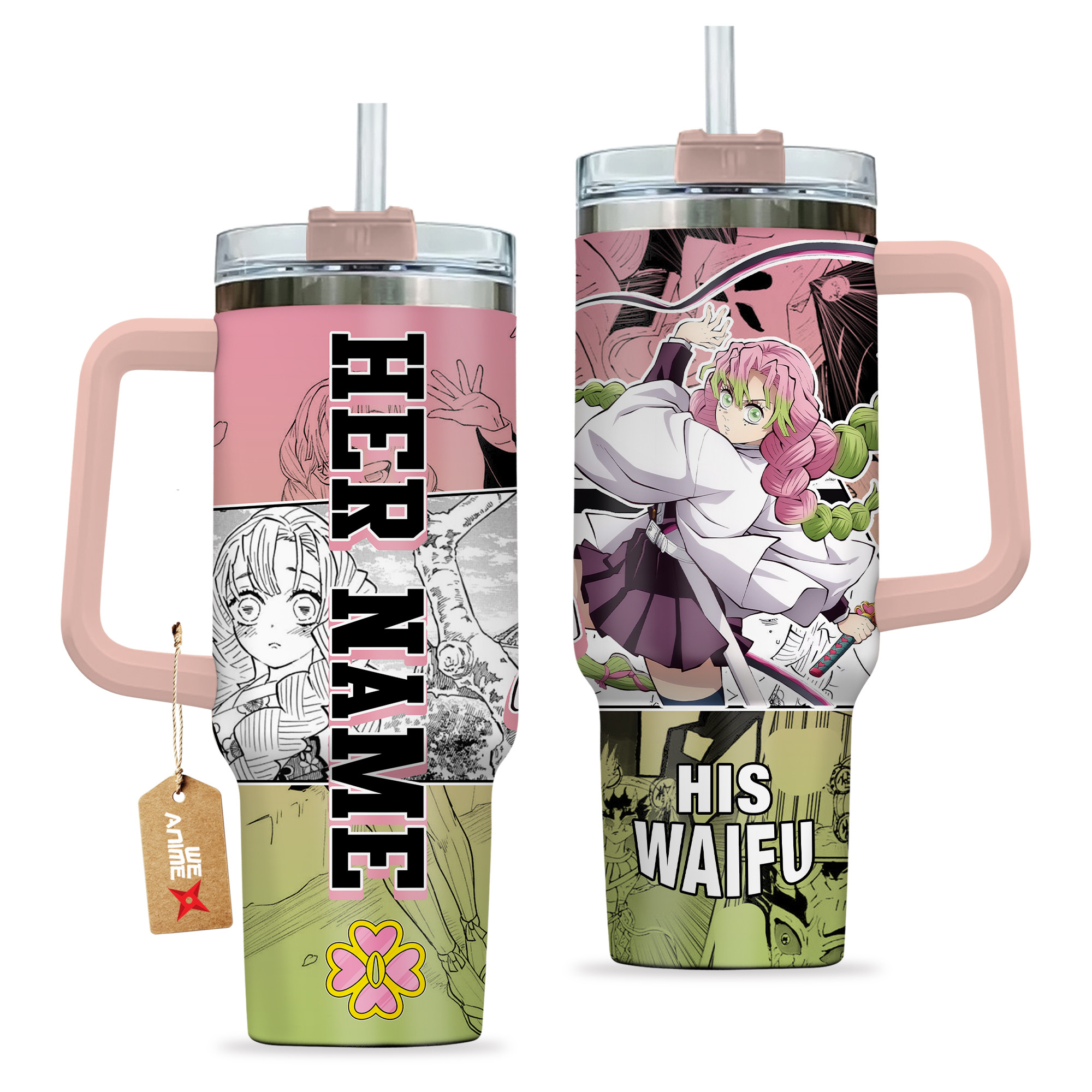Mitsuri Kanroji Demon Slayer Anime Custom Stanley Cup 40 oz 30 oz Tumbler With HandleTVC2301135 - Image 2