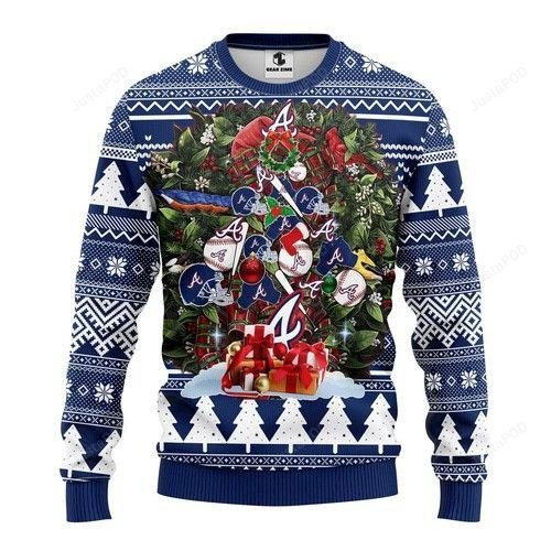 Mlb Atlanta Braves Ugly Christmas Sweater Adult 3D Funny Matching for family