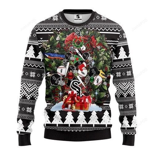 Mlb Chicago White Sox Tree Christmas Ugly Christmas Sweater Adult 3D Funny Matching for family