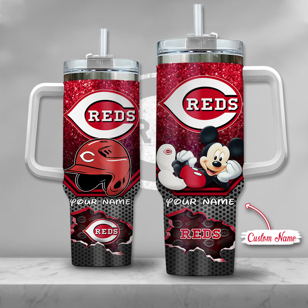 MLB Cincinnati Reds Mickey Mouse Custom Stanley Cup 40 oz 30 oz Tumbler With HandleTVC2301138