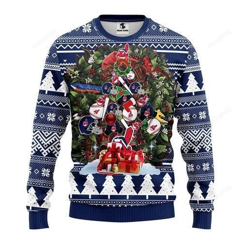 Mlb Cleveland Indians Ugly Christmas Sweater Adult 3D Funny Matching for family