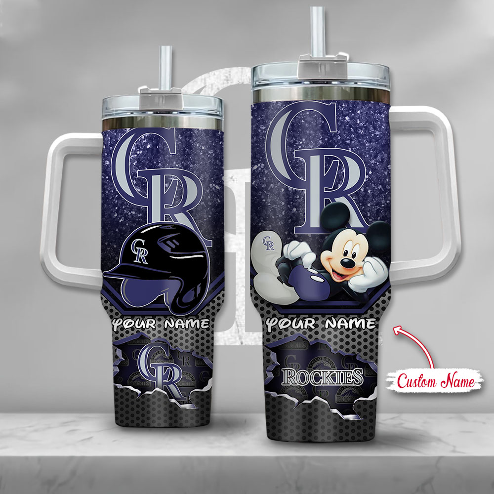 MLB Colorado Rockies Mickey Mouse Custom Stanley Cup 40 oz 30 oz Tumbler With HandleTVC2301138