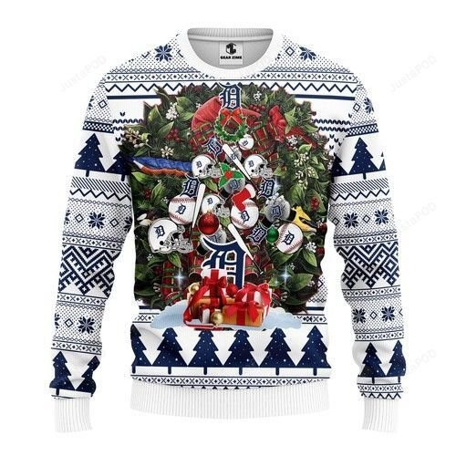 Mlb Detroit Tigers Tree Christmas Ugly Christmas Sweater Adult 3D Funny Matching for family