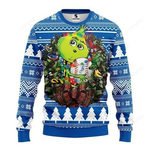 Mlb Los Angeles Dodgers Grinch Hug Ugly Christmas Sweater Adult 3D Funny Matching for family