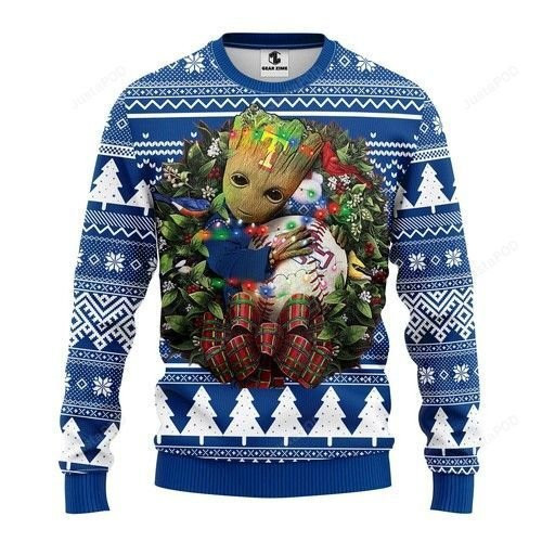 Mlb Texas Rangers Groot Hug Ugly Christmas Sweater Adult 3D Funny Matching for family