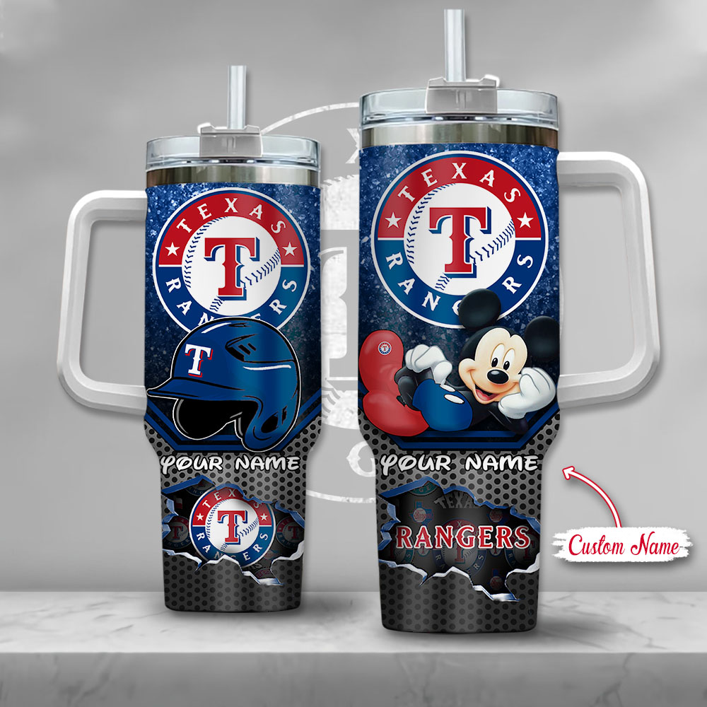 MLB Texas Rangers Mickey Mouse Custom Stanley Cup 40 oz 30 oz Tumbler With HandleTVC2301138