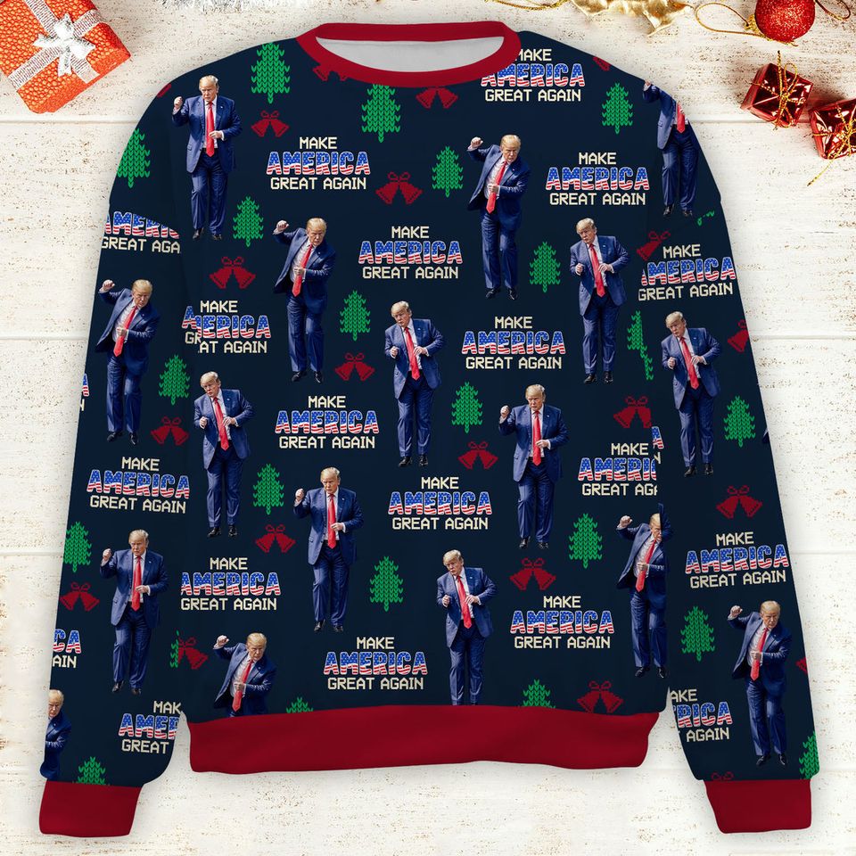 MMake America Great Again, Funny Trump Dancing Ugly Sweater, Trump Won 2024 Christmas Sweater - Image 6
